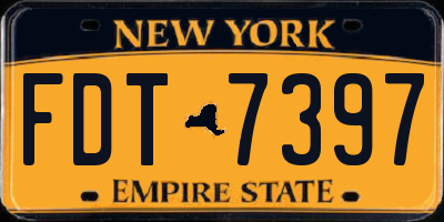 NY license plate FDT7397