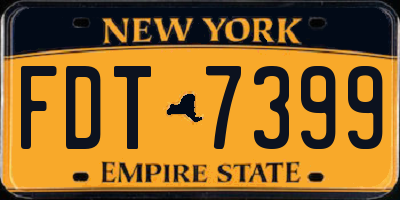 NY license plate FDT7399