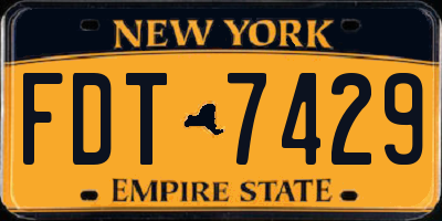 NY license plate FDT7429