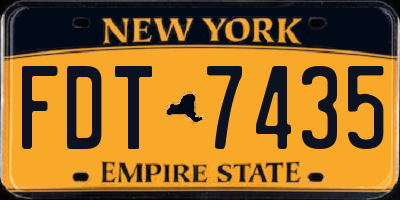 NY license plate FDT7435