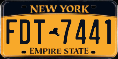 NY license plate FDT7441
