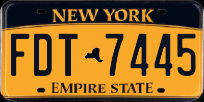 NY license plate FDT7445
