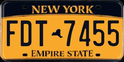 NY license plate FDT7455