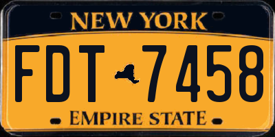 NY license plate FDT7458