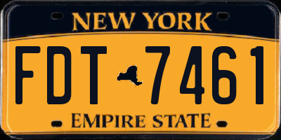 NY license plate FDT7461