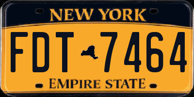 NY license plate FDT7464