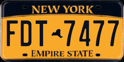 NY license plate FDT7477