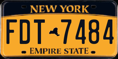 NY license plate FDT7484