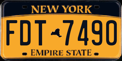 NY license plate FDT7490