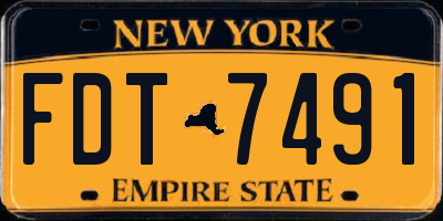 NY license plate FDT7491