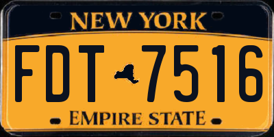 NY license plate FDT7516