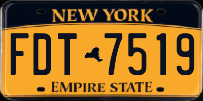 NY license plate FDT7519
