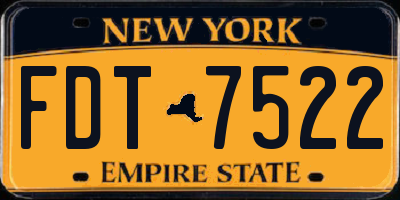 NY license plate FDT7522