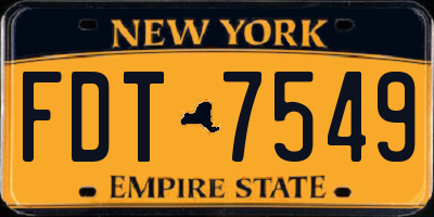 NY license plate FDT7549