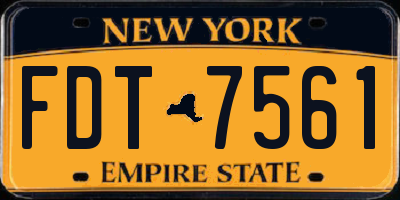 NY license plate FDT7561