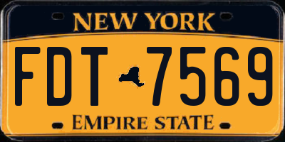 NY license plate FDT7569