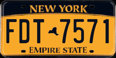 NY license plate FDT7571