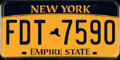 NY license plate FDT7590