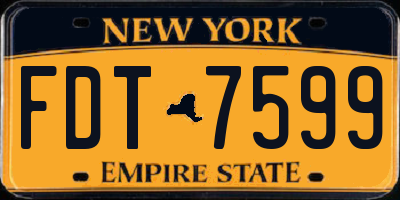 NY license plate FDT7599