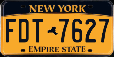 NY license plate FDT7627