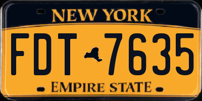 NY license plate FDT7635