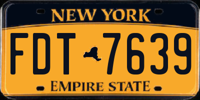 NY license plate FDT7639