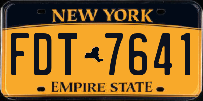 NY license plate FDT7641