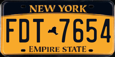 NY license plate FDT7654
