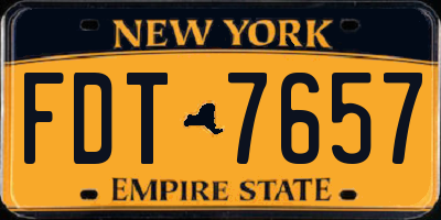 NY license plate FDT7657