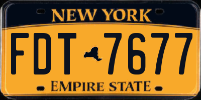 NY license plate FDT7677