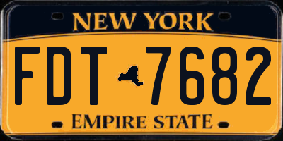 NY license plate FDT7682