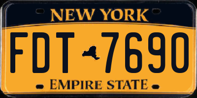 NY license plate FDT7690