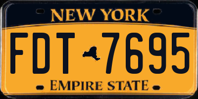 NY license plate FDT7695