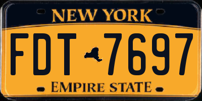NY license plate FDT7697