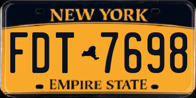 NY license plate FDT7698