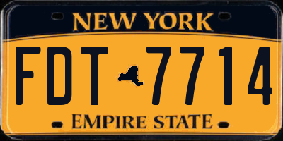 NY license plate FDT7714