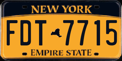 NY license plate FDT7715
