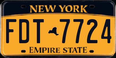 NY license plate FDT7724