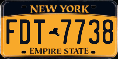 NY license plate FDT7738