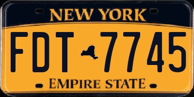 NY license plate FDT7745