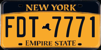 NY license plate FDT7771