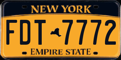 NY license plate FDT7772