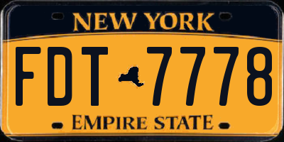 NY license plate FDT7778