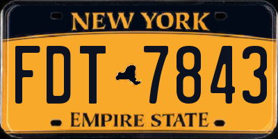 NY license plate FDT7843
