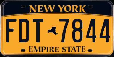NY license plate FDT7844
