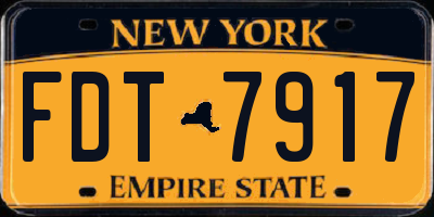 NY license plate FDT7917