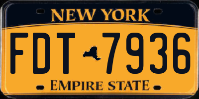 NY license plate FDT7936