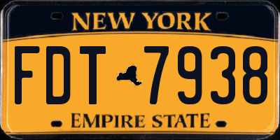 NY license plate FDT7938