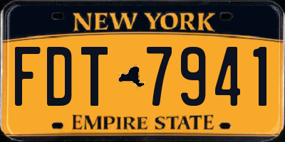 NY license plate FDT7941