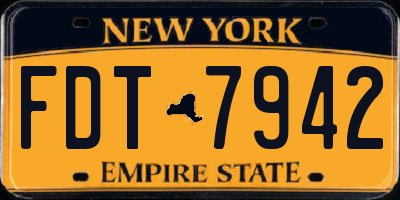 NY license plate FDT7942
